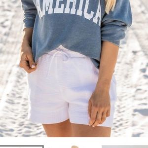 Pink Lily White Pull On Shorts